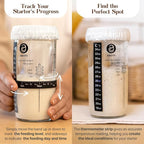 Sourdough Starter Kit with 9" Round Banneton Proofing Basket and 24oz Starter Jar - Beginner-Friendly Sourdough Bread Baking Supplies and Baking Gifts for Women, Men, and Bread Bakers