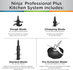 Ninja BN801 Professional Plus Kitchen System, 1400 WP, 5 Functions for Smoothies, Chopping, Dough & More with Auto IQ, 72-oz.* Blender Pitcher, 64-oz. Processor Bowl, (2) 24-oz. To-Go Cups, Grey
