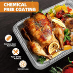 3 Set Air Fryer Basket, Air Fryer Pans and Tray for Oven with 90 PCS Parchment Papers, DEGOVIN Non-stick Stainless Steel Oven Air Fryer Basket and Tray-18.8" x 12.8" &15.7" x 11.6" & 12.8" x 8.9"