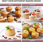 12 Cups Silicone Muffin Pan with Metal Reinforced Frame Regular Size Cupcake Pan Tray Egg Bites Silicone Cookie Molds Muffin Tin Best Baking Pans Tart Pan Sheet Set Reusable Cupcake Liners