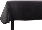 Yourtablecloth Heavy Duty Vinyl Rectangle or Square Tablecloth – 6 Gauge Heavy Duty Tablecloth – Flannel Backed – Wipeable Tablecloth with Vivid Colors & Many Sizes 60 x 120 Black