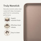HAPPIELS Nonstick Non-Toxic 18-inch Half Baking Sheet 2-Pack | Premium Extra Thick Sheet Pan | Warp Resistant Large Cookie Sheet