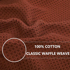 Homaxy 100% Cotton Waffle Weave Kitchen Dish Towels, Ultra Soft Absorbent Quick Drying Cleaning Towel, 13 x 28 Inches, 6-Pack, Rust
