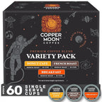 Copper Moon Single Serve Coffee Pods For Keurig K-Cup Brewers, Flavored Variety Pack (Breakfast, Donut Cafe, French Roast), 60 Count