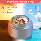 Bento Box for Kids - Leak-Proof Bento Lunch Box with Insulated Thermos Food Jar - 4 Compartments, 1 Removable Divider, 1Spoon, 1 Fork - Dishwasher Safe, BPA-Free (Pink)