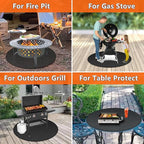 Round Fire Pit Mats for Under Fire Pit Compatible with Solo Stove Bonfire Accessories Compatible with Solo Stove, 3-Layer Grill Matt for Outdoor Grill Deck Protector, 53in