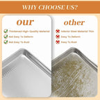 12 Pack Half Size Baking Sheet Pans Perforated, Aluminum Commercial Cookie Sheets Non-Stick, 18"x13"