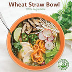 Homienly Wheat Straw Bowls Set, Unbreakable & Lightweight Microwave Safe Bowls for Soup, Cereal, Salad, 8-Piece Vibrant Soup Bowls for Kitchen, Family, Party, Picnic, Dishwasher Safe, 26 OZ(Orange)