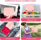 Bento Lunch Box for Kids with 8oz Soup Thermo,Kids Leakproof Lunch Food Containers with 4 Compartment,Kid Insulated Thermo Hot Food Jar for School,Trvael-Pink