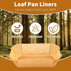 100 Pcs Loaf Pan Liners for Baking Bread 9x5 Inch, Disposable Non-Stick Bread Pan Liners, Pre Formed Rectangle Parchment Paper, Perfect for Baking Banana Bread, Cakes, Sourdough Bread(Brown)