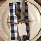 Urban Villa Cloth Dinner Napkins Set of 12 20''x20''100% Cotton Black White Buffalo Checks Highly Absorbent Washable Reusable Durable Ideal for Farmhouse Party Thanksgiving Fall Christmas Everyday Use