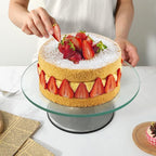 Uten Glass Cake Turntable for Decorating, 12 Inch Rotating Cake Stand, Large Revolving Cake Spinner Stand for Birthday, Party, Wedding Cake Baking Supplies Tools