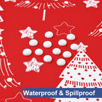 homing Rectangle Table Cloth Cover, Waterproof Polyester Elastic Fitted Tablecloth, Fits for 8 Foot Folding Tables, Washable Table Protector for Christmas, Holiday, Party (Christmas Tree, 30" x 96")