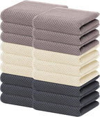 Homaxy 100% Cotton Waffle Weave Kitchen Dish Towels, Ultra Soft Absorbent Quick Drying Cleaning Towel, 13 x 28 Inches, 18-Pack, Mixed Color