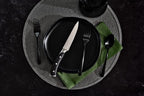 DURA LIVING 4-Piece Serrated Kitchen Steak Knife Set – Forged High Carbon Stainless Steel, Ultra Sharp, Ergonomic Black Handles, Durable Dinner Knives, Black Handle