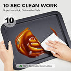 HONGBAKE Nonstick Cookie Sheets for Baking, Baking Sheet for Oven with Wider Grip, 17x11.5 in Half Sheet Pan, Commercial Cooking Tray