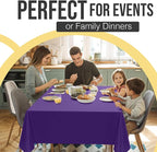 Exquisite 66% Thicker Premium Plastic Table Cloth Rectangle Table Cover 0.5 Mil 12 Pack Purple Table Cloth 54 Inch x 108 Inch Disposable Tablecloth Won't Tear Easily Like Cheap Thin Brands