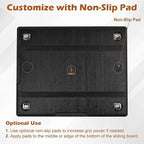 Joy&Grace Appliance Slider for Kitchen Appliances 360° Rolling Sliding Tray for Coffee Maker Countertop, Bamboo Coffee Pot Slider Rolling Tray (Black, Medium 14.5" x 10")