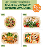 100 Piece (50 Pack) Meal Prep Containers with Lids, 28 oz Cornstarch Food Storage Containers Plant-based Lunch Box for Salad,BPA Free Plastic Take Out Containers Microwave and Freezer Safe