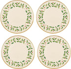Lenox 897080 Holiday Dinnerware Dinner Plates, Set of 4, Red & Green, Christmas, Hosting
