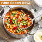 Extra Large Serving Spoons Set 11.7-Inch Serving Slotted Spoon x 2 Serving Spoon x 2, 18/8 Stainless Steel Big Serving Utensil for Buffet, Parties, Catering - Dishwasher Safe(4-Pack, Silver)