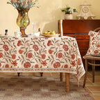 ISAENNE Designer French Square Tablecloth,Linen Orange Floral Pattern Indoor Table Cloth,Wrinkle Resistant Decor Table Cloth for Dining Thanksgiving Kitchen Party,67"*67"-Alvarado D