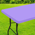 homing Rectangle Table Cloth Cover, Waterproof Polyester Elastic Fitted Tablecloth, Fits for 6 Foot Folding Tables, Washable Table Protector for Picnic, Camping, Outdoor (Lavender, 30" x 72")