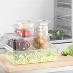 1/6 Size Food Pan 6 Packs 4 Inch Deep Clear Food Storage Containers BPA-free Polycarbonate Commercial Hotel Pan for Kitchen Business Use and Food Prep Freezer-safe