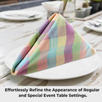 Urban Villa Easter Cloth Napkins (Set of 12)100% Cotton Highly Absorbent Dinner Napkins 20x20 Inches Soft Durable Reusable Washable Easter Checks Table Dinner Napkins for Home Parties Wedding Napkins