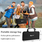 ROMANTICIST 27pcs Heavy Duty Grilling Gifts for Men Dad Christmas, Extra Thick BBQ Accessories Tools Set, Stainless Steel Grill Utensils Kit with Meat Claws, Carrying Bag for Outdoor Camping Brown
