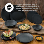 Carlisle FoodService Products Ridge Reusable Plastic Bowl for Home and Restaurant, Melamine, 52 Ounces, Slate, (Pack of 12)