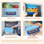 Lunch Box for Kids With 8oz Soup Thermo, Leak-proof Lunch Container with 2 Compartments, Thermo Food Jar Food Containers for Back to School Girls Boys (Blue)