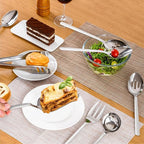 KINGSTONE Large Hostess Serving Utensils Set, 18/10 Stainless Steel -10 inch Serving Spoons, Slotted Spoons, Forks, Tongs, Cake Pie Server, Butter Knife, Sugar spoon for Buffet, Wedding, Party