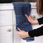 All-Clad Solid & Coordinate Kitchen Towels: Highly Absorbent, Super Soft Long Lasting 100% Cotton, 17" x 30" Tea Towels for Cleaning & Drying Dishes, Pans, Glassware, Countertops, 4-Pack, Indigo