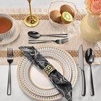 40-Piece Black Silverware Set, Heavy Duty Stainless Steel Flatware Cutlery Set Service for 8, Food-Grade Utensil Sets for Home Restaurant, Dishwasher Safe