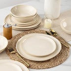 AmorArc Ceramic Dinnerware Sets,Handmade Reactive Glaze Stoneware Plates and Bowls Sets,Highly Chip and Crack Resistant | Dishwasher & Microwave Safe Dishes Set,Service for 6 (18pc)