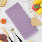 Homaxy 100% Cotton Waffle Weave Kitchen Dish Towels, Ultra Soft Absorbent Quick Drying Cleaning Towel, 13 x 28 Inches, 8-Pack, Lavender