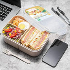 MISS BIG® Bento Box,Bento Box Adult,Lunch Box,Leak Proof Lunch Containers,No BPAs and No Chemical Dyes Bento Lunch Box,Dishwasher and Microwave Safe Lunch Containers for Adults(1900ml White)
