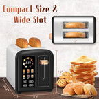 SEEDEEM Toaster 2 Slice with Touch Screen, Faster Heating Speed, 7 Shade Setting, 6 Bread Type, 1.5”Wide Slots Toaster, Removable Crumb Tray, 1350W, Dark Chocolate