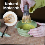 Matcha Whisk Set, 7-Piece Japanese Matcha Kit with Floral Ceramic Bowl & Holder, Natural Bamboo Matcha Whisk, Scoop, Large Bamboo Mat, Wooden Handle Sifter –Elegant Tea Ceremony Gift for Matcha Lovers