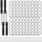 100 Set DIY Bottle Opener Hardware - Stainless Steel Metal Bottle Opener Insert Kits (Silver, 100 Set)