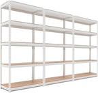 HOMEDANT 5 Tier White Storage Shelves Adjustable Laminated Boltless Garage Metal Shelving Unit Heavy Duty Utility Rack Shelf Warehouse Pantry Closet Kitchen 35.9" W x 16.2" D x 71.3" H White 3Pack
