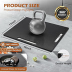Joy&Grace Appliance Slider for Kitchen Appliances 360° Rolling Sliding Tray for Coffee Maker Countertop, Bamboo Coffee Pot Slider Rolling Tray with Universal Rollers (Black, Large 16"x13")