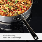 KitchenAid 5-Ply Clad Stainless Steel Stainless Steel Induction Saute Pan with Lid, 5 Quart - Polished Stainless Steel
