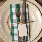 Urban Villa Cotton Dinner Napkins Set of 12, Highly Absorbent Soft Premium Cloth Napkins 20x20 Inches, Hotel Quality Reusable & Washable Table DinnerNapkins for Home -(Hunter/White, Buffalo Checked)