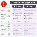 BEARFOOT Kids Lunch Box with Compartments – Compact & Lightweight | Leak-Proof, BPA-Free, Dishwasher & Microwave Safe | Hand-Drawn Design for Preschool, School, Travel (Purple, 2.75 Cups)