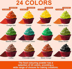 Food Coloring Powder - 24 Vibrant Colors Powder Food Coloring, Flavorless High Concentrated Food Dye for Icing, Cake Decorating, Baking, Cookies, Frosting, Slime - 2g/bottle
