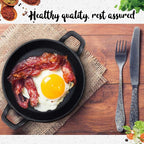 Mini Cast Iron Skillets 7 x 7 x 1.7 Inch Cast Iron Pan Small Ramekin Set Black Casserole Dish Cookware Oven Safe Mini Skillets for Kitchen Indoor Outdoor Picnic (6 Pack)