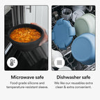 STOJO Collapsible Bowl 3 Set - Translucent Eucalyptus, 36oz - Reusable Silicone Bowl for Hot and Cold Food - Perfect for Travel, Meal Prep, To-Go Lunch, Camping & Hiking - Microwave & Dishwasher Safe