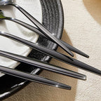 KINGSTONE Silverware Set, 40-Piece Flatware Set Cutlery Set Premium 18/10 Stainless Steel, Tableware Include Forks Knives Spoons for Home Kitchen Restaurant Wedding, Dishwasher Safe,Black